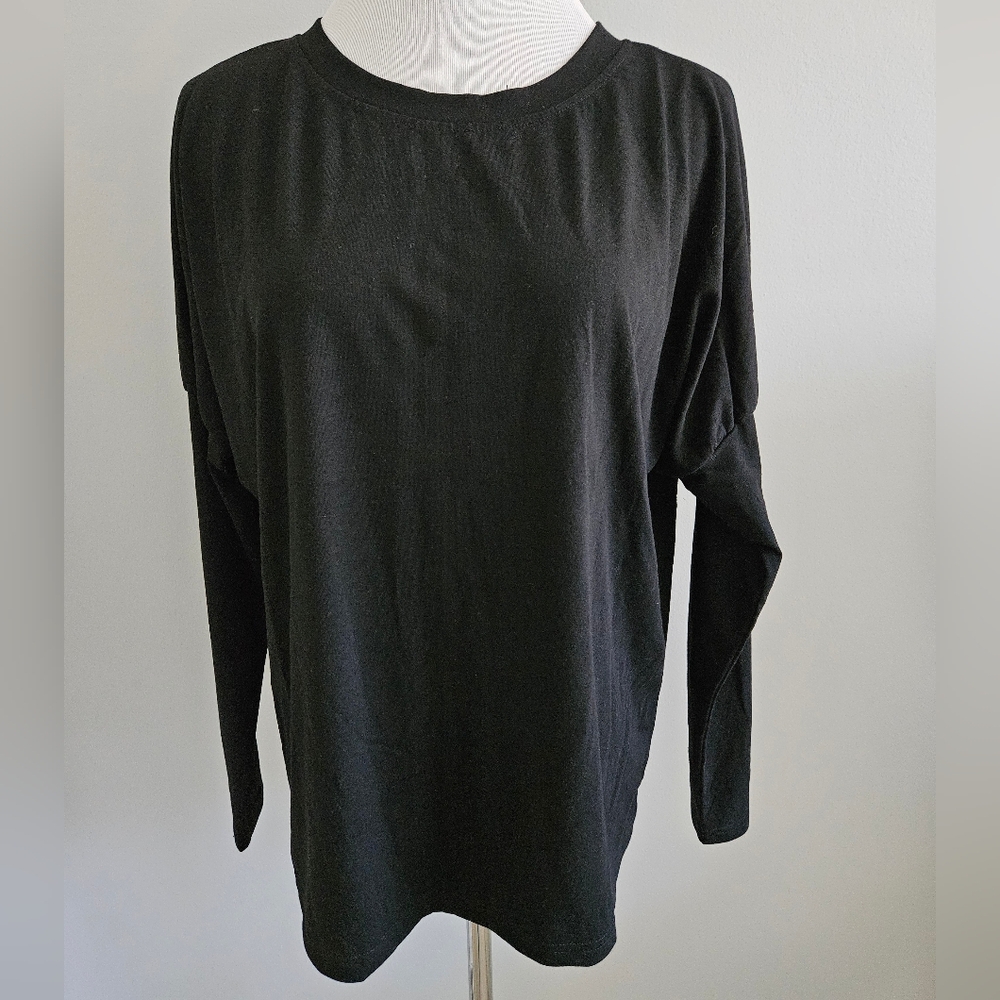Paintcolors | Black Long Sleeve Casual Top
